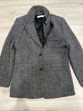 ASTR The Label Black & White Herringbone Blazer Jacket Size Medium